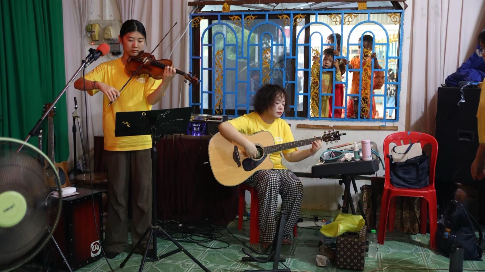 Performing in Cambodia